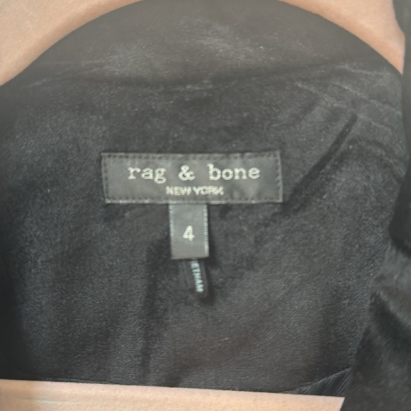 Rag & Bone Razor Black Velvet Blazer with Notched Lapels - Picture 6 of 9